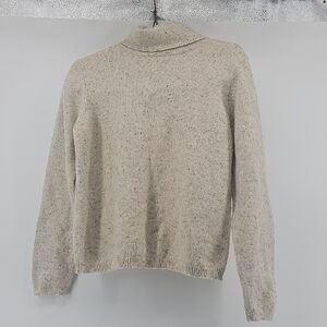 L.L. Bean Cream Speckled Turtleneck Sweater